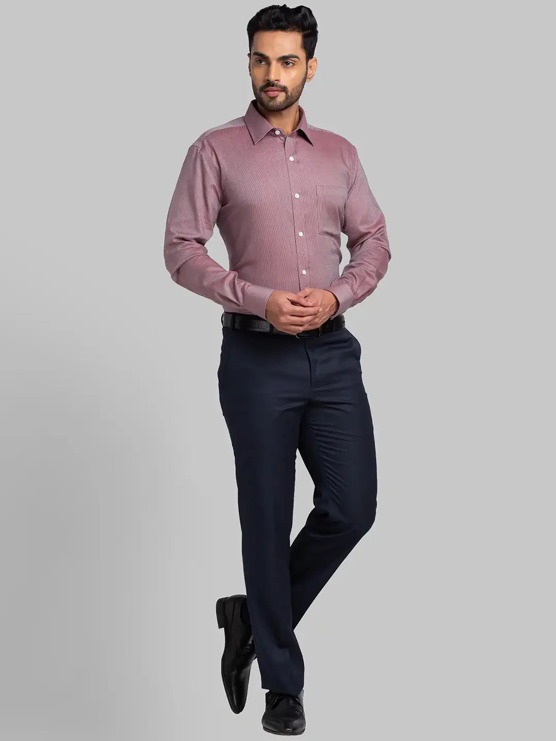 Park Avenue Men Brown Regular Fit Structure Cotton Formal Shirt