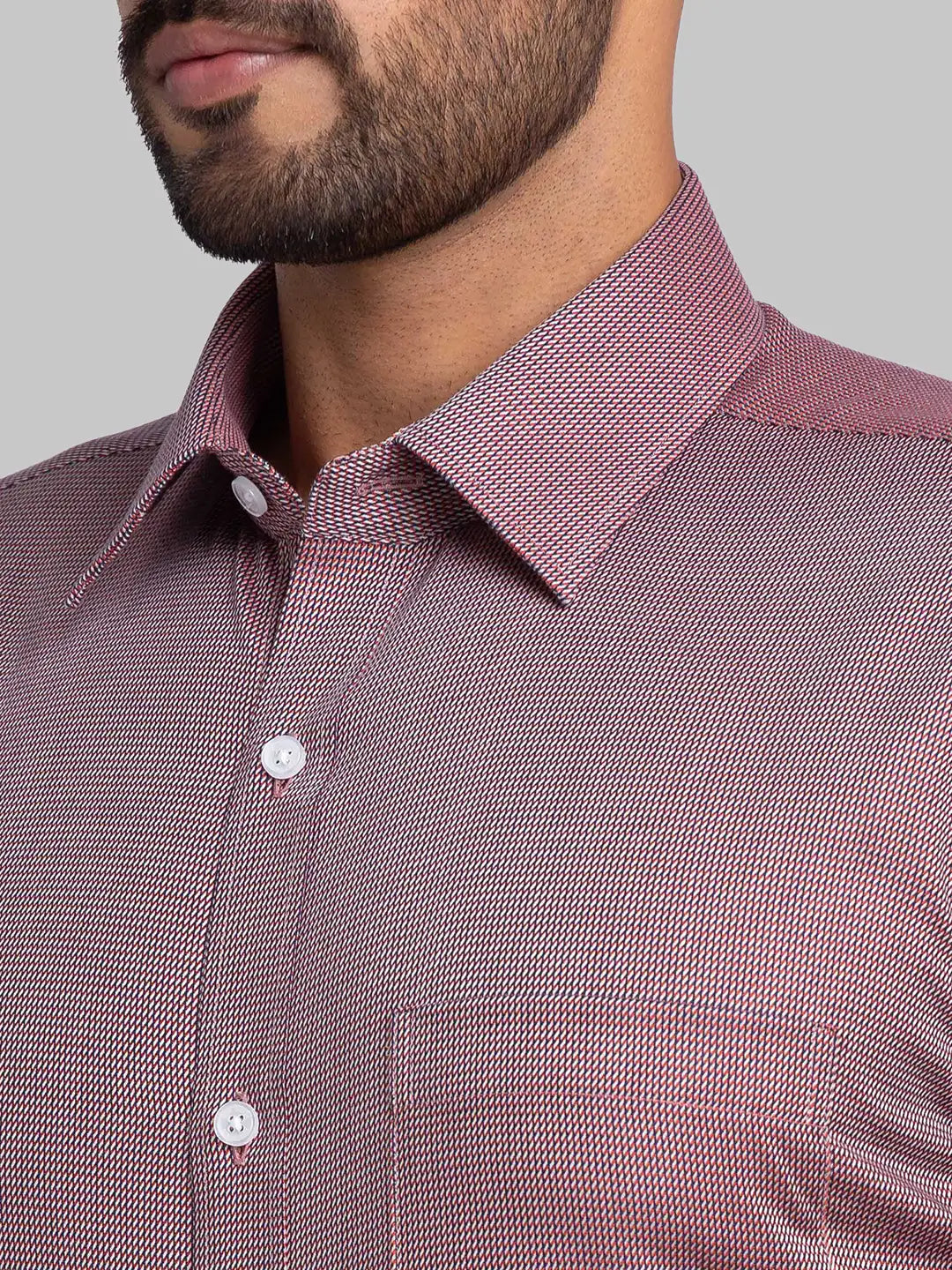 Park Avenue Men Brown Regular Fit Structure Cotton Formal Shirt