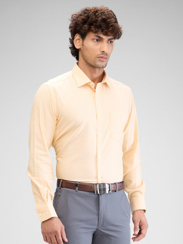 Park Avenue Yellow Structure Regular Fit Cotton Formal Shirt