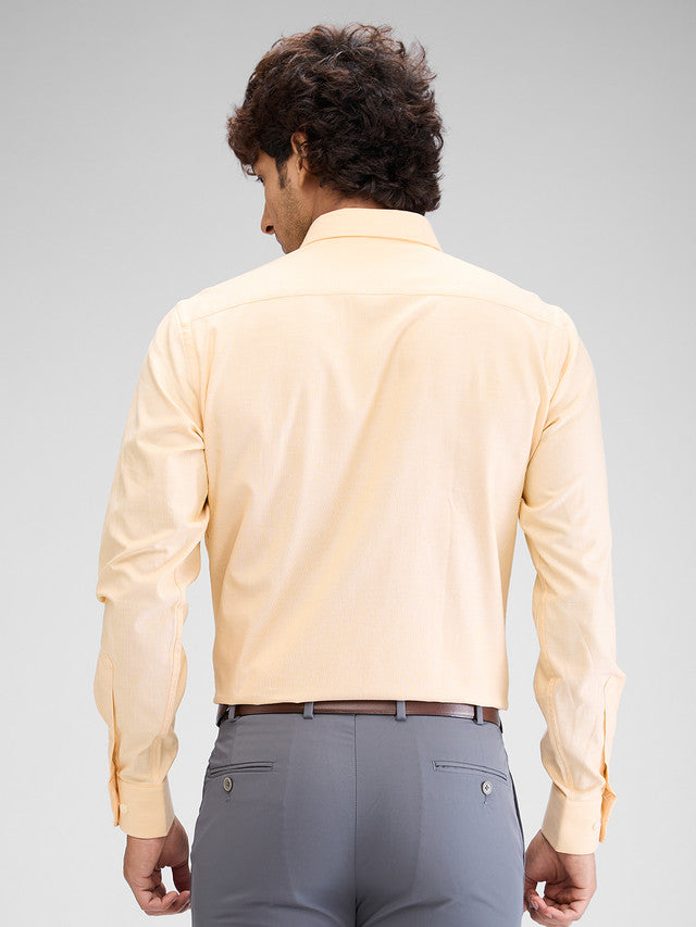 Park Avenue Yellow Structure Regular Fit Cotton Formal Shirt