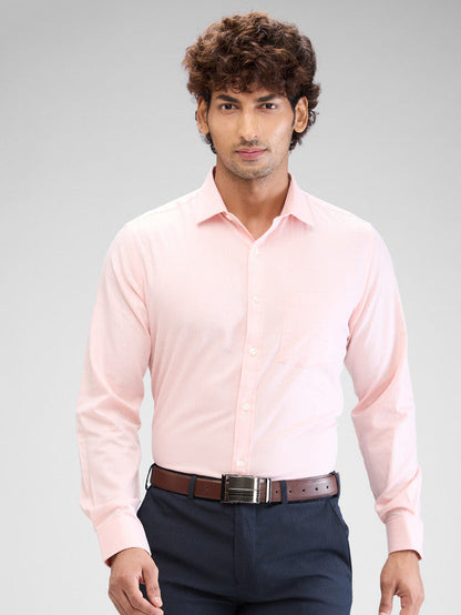 Park Avenue Orange Structure Regular Fit Cotton Formal Shirt