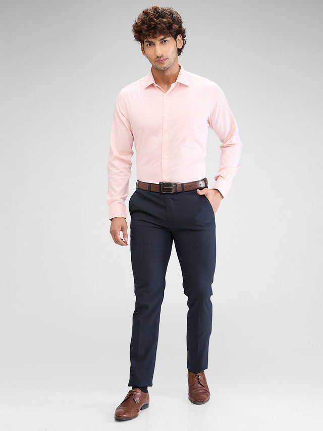Park Avenue Orange Structure Regular Fit Cotton Formal Shirt