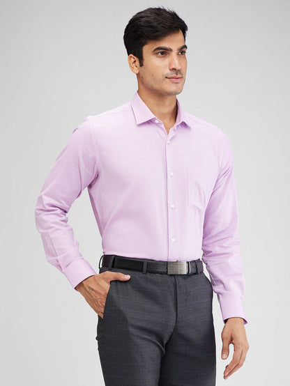 Park Avenue Purple Structure Regular Fit Full Sleeve Cotton Shirt