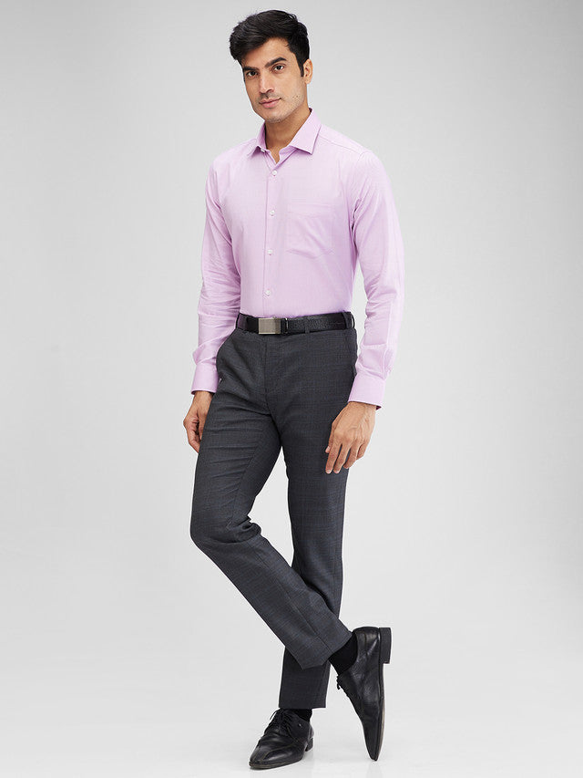 Park Avenue Purple Structure Regular Fit Full Sleeve Cotton Shirt