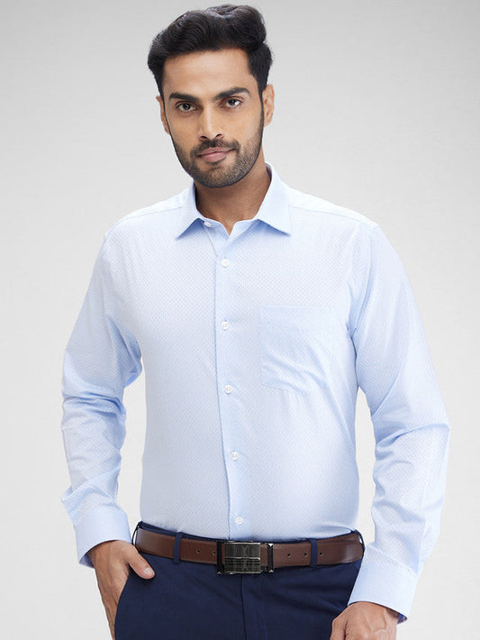 Park Avenue Blue Structure Regular Fit Cotton Formal Shirt