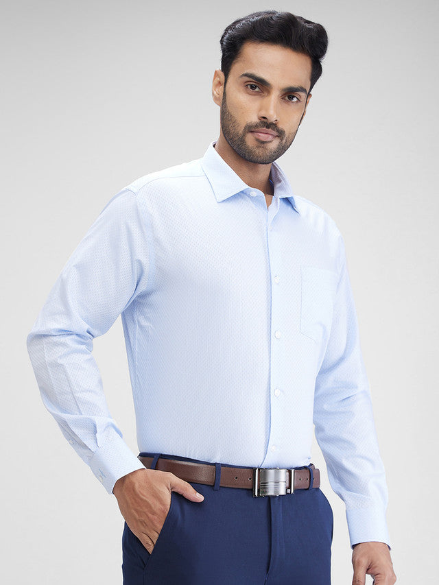 Park Avenue Blue Structure Regular Fit Cotton Formal Shirt