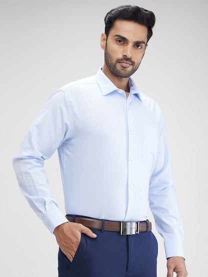 Park Avenue Blue Structure Regular Fit Cotton Formal Shirt