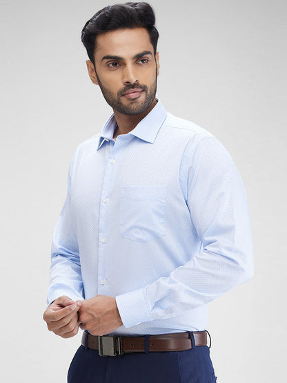 Park Avenue Blue Structure Regular Fit Cotton Formal Shirt
