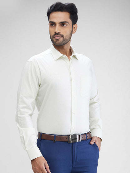 Park Avenue Green Structure Regular Fit Cotton Formal Shirt