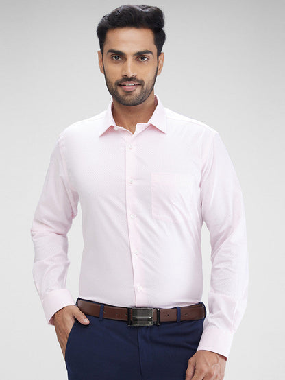 Park Avenue Men Pink Structured Regular Fit Cotton Formal Shirt