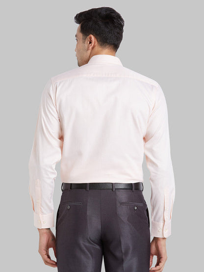 Park Avenue Men Orange Checkered Regular Fit Full Sleeve Semi Cut Away Collar Shirt