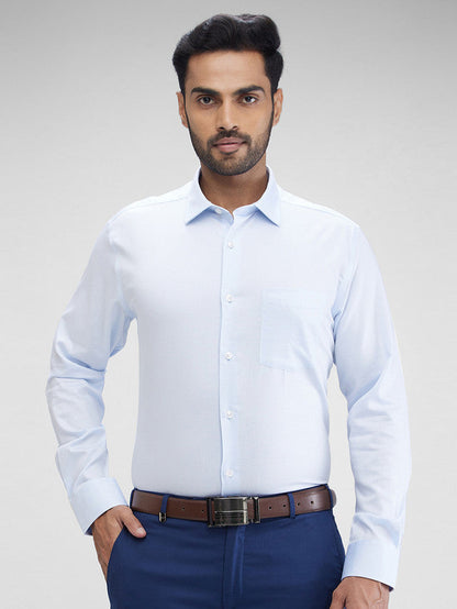 Park Avenue Blue Structure Regular Fit Cotton Formal Shirt
