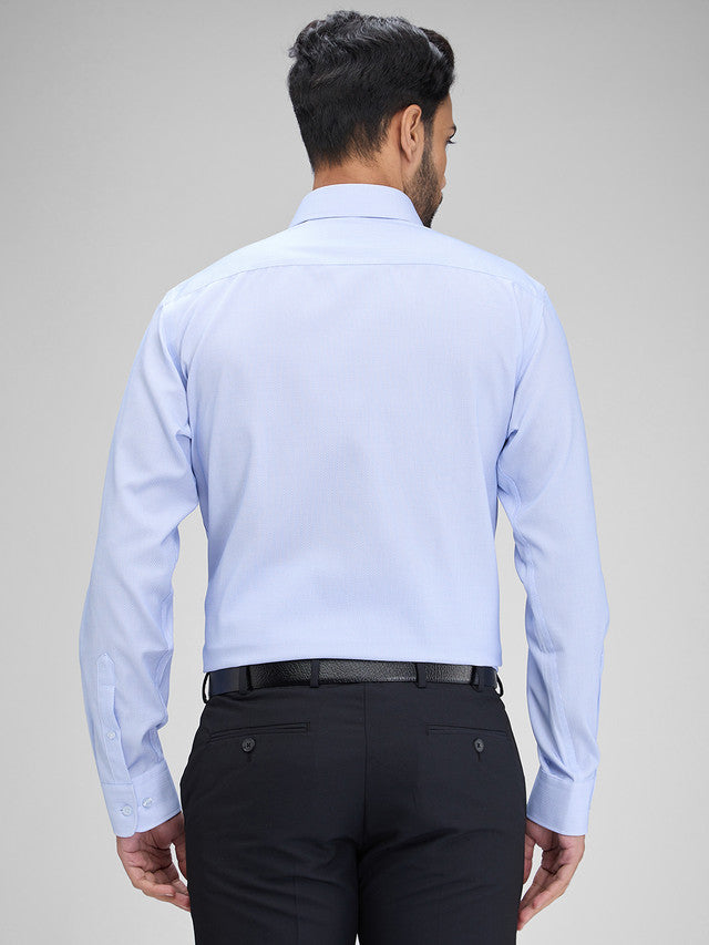 Park Avenue Blue Solid Regular Fit Full Sleeve Cotton Shirt