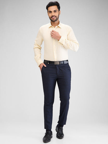 Park Avenue Yellow Stripe Regular Fit Cotton Formal Shirt
