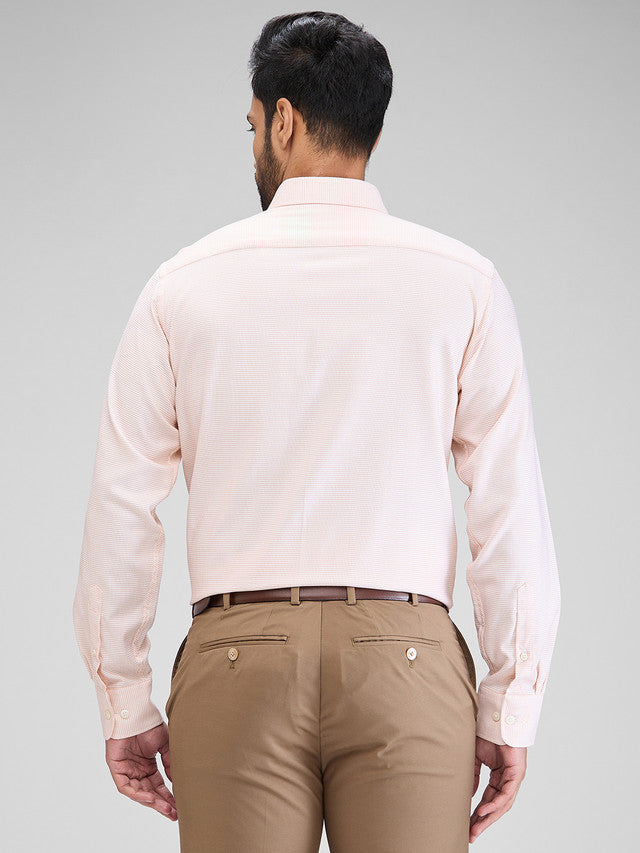 Park Avenue Orange Structure Regular Fit Cotton Formal Shirt