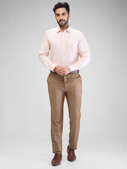 Park Avenue Orange Structure Regular Fit Cotton Formal Shirt