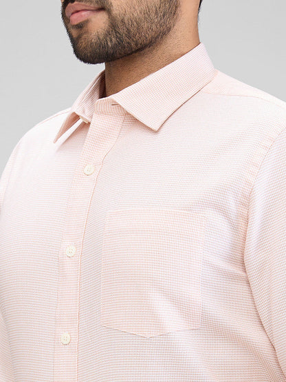 Park Avenue Orange Structure Regular Fit Cotton Formal Shirt