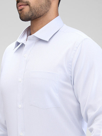 Park Avenue Men Blue Structured Regular Fit Cotton Formal Shirt