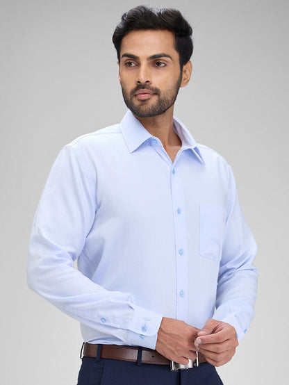 Park Avenue Blue Structure Regular Fit Full Sleeve Cotton Shirt