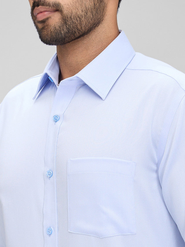 Park Avenue Blue Structure Regular Fit Full Sleeve Cotton Shirt
