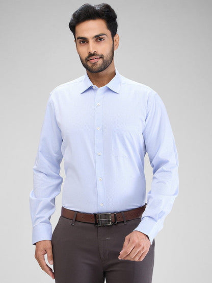Park Avenue Blue Structure Regular Fit Cotton Formal Shirt