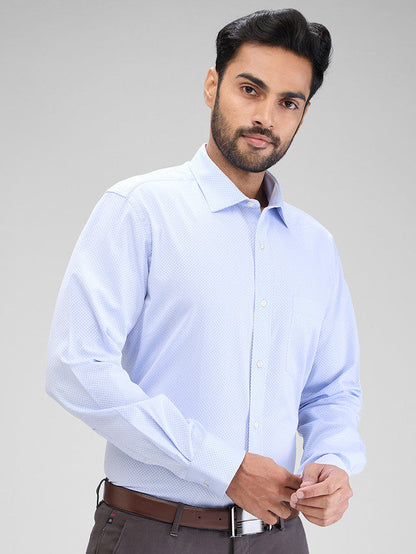 Park Avenue Blue Structure Regular Fit Cotton Formal Shirt