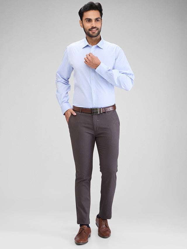 Park Avenue Blue Structure Regular Fit Cotton Formal Shirt