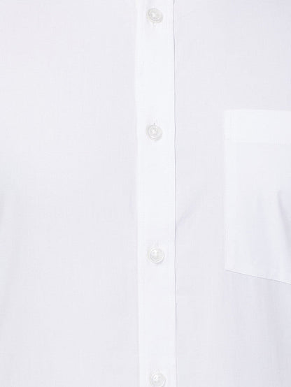 Park Avenue White Solid Regular Fit Cotton Formal Shirt
