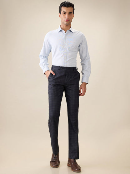 Park Avenue Men Green Checks Regular Fit Polyester Blend Full Sleeve Ainsley Collar Formal Shirt