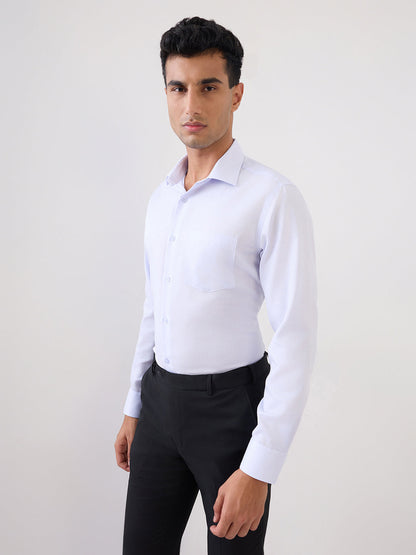 Park Avenue Men Purple Structure Regular Fit Cotton Full Sleeve Formal Shirt