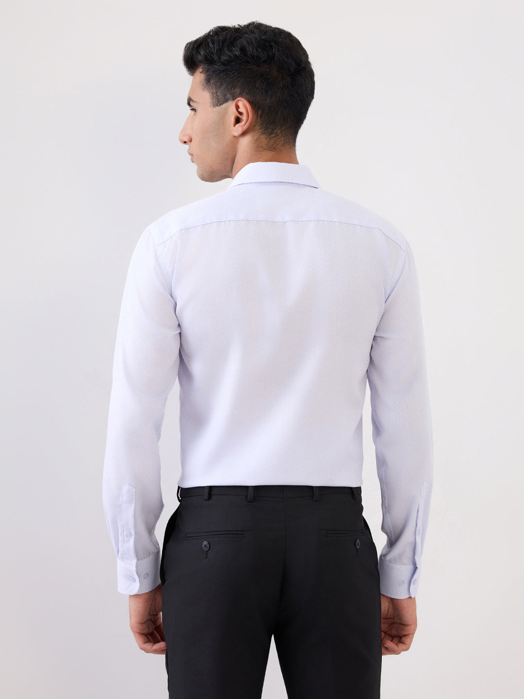 Park Avenue Men Purple Structure Regular Fit Cotton Full Sleeve Formal Shirt