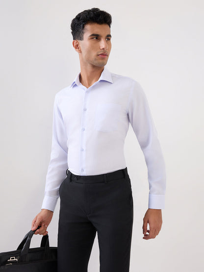 Park Avenue Men Purple Structure Regular Fit Cotton Full Sleeve Formal Shirt