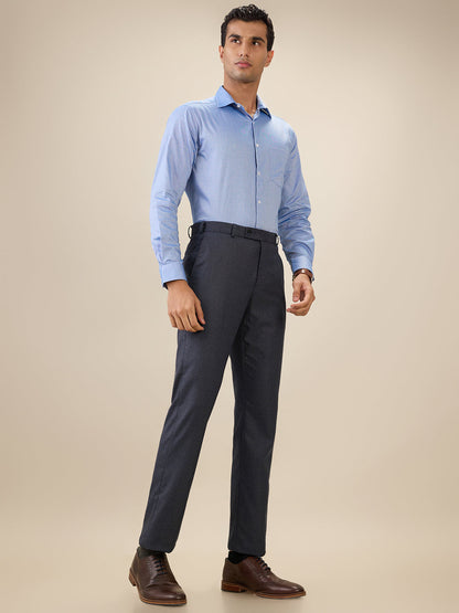 Park Avenue Men Blue Structure Regular Fit Cotton Full Sleeve Ainsley Collar Formal Shirt