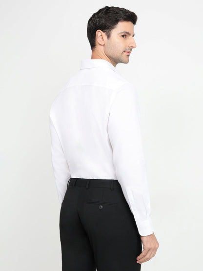 Park Avenue Men White Structure Regular Fit Cotton Full Sleeve Ainsley Collar Formal Shirt