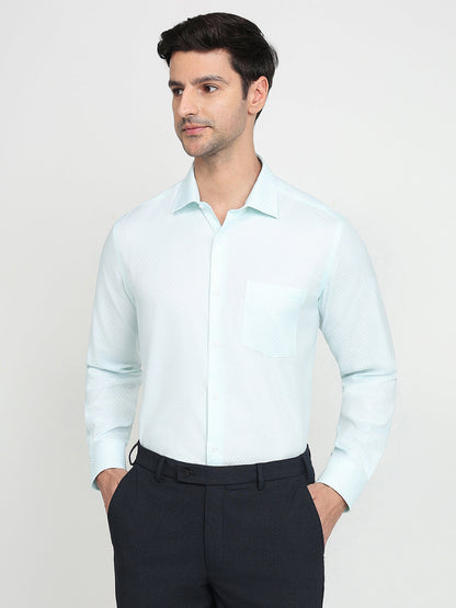 Park Avenue Men Blue Structure Regular Fit Cotton Full Sleeve Ainsley Collar Formal Shirt