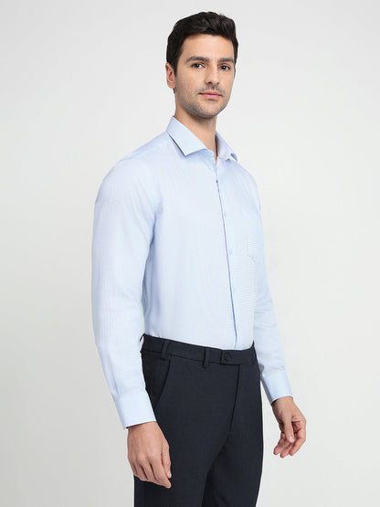 Park Avenue Men Blue Checks Regular Fit Cotton Full Sleeve Ainsley Collar Formal Shirt