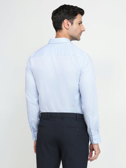 Park Avenue Men Blue Checks Regular Fit Cotton Full Sleeve Ainsley Collar Formal Shirt