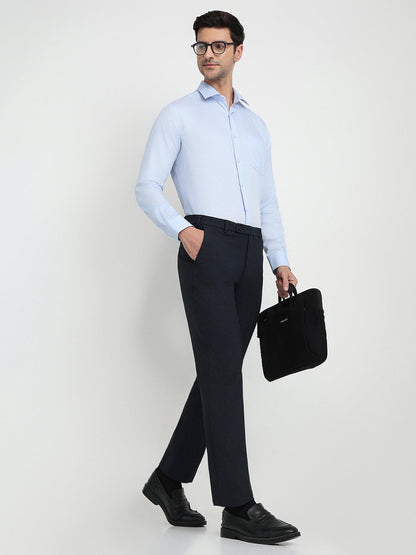 Park Avenue Men Blue Checks Regular Fit Cotton Full Sleeve Ainsley Collar Formal Shirt