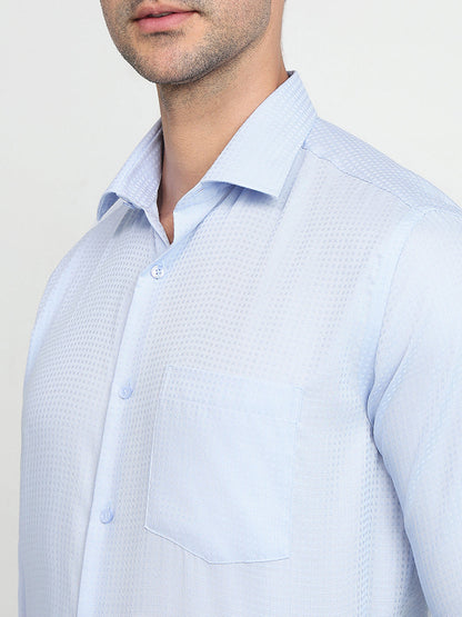 Park Avenue Men Blue Checks Regular Fit Cotton Full Sleeve Ainsley Collar Formal Shirt