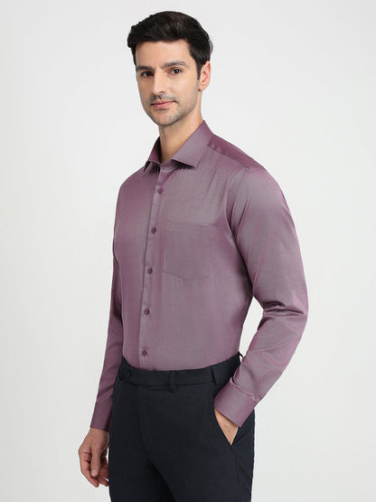 Park Avenue Men Purple Structure Regular Fit Cotton Blend Full Sleeve Ainsley Collar Formal Shirt