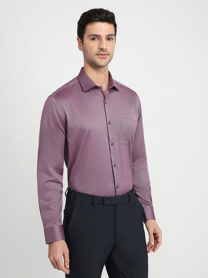 Park Avenue Men Purple Structure Regular Fit Cotton Blend Full Sleeve Ainsley Collar Formal Shirt