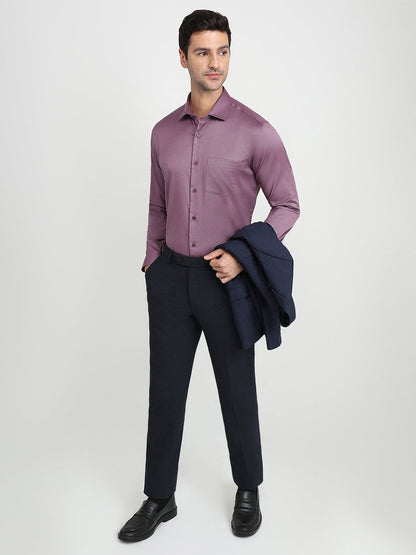 Park Avenue Men Purple Structure Regular Fit Cotton Blend Full Sleeve Ainsley Collar Formal Shirt