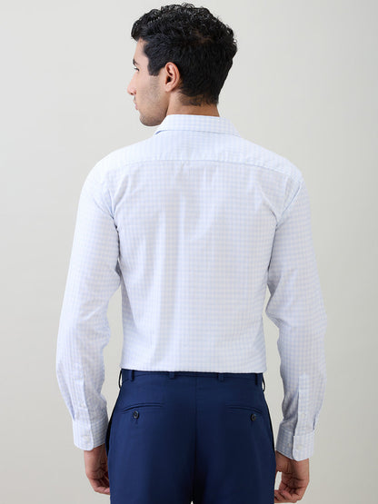 Park Avenue Men Blue Checks Regular Fit Cotton Full Sleeve Formal Shirt