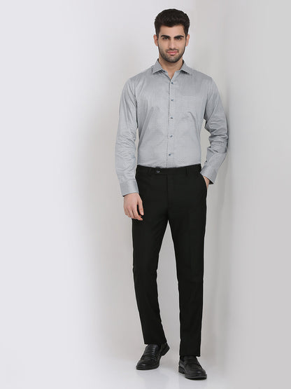 Park Avenue Men Green Printed Regular Fit Cotton Formal Shirt