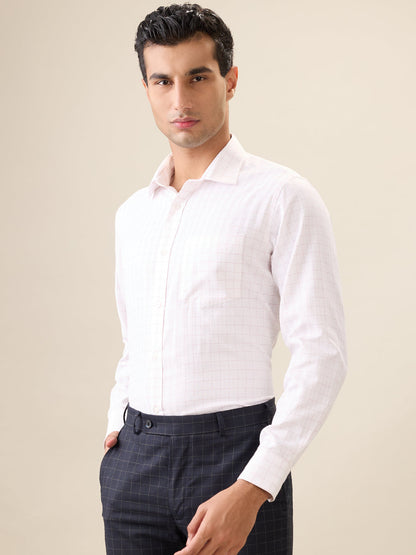 Park Avenue Men Red Checks Regular Fit Cotton Blend Full Sleeve Ainsley Collar Formal Shirt