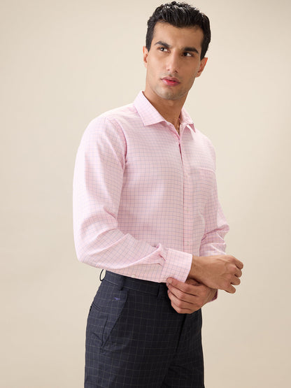 Park Avenue Men Red Checks Regular Fit Cotton Blend Full Sleeve Ainsley Collar Formal Shirt