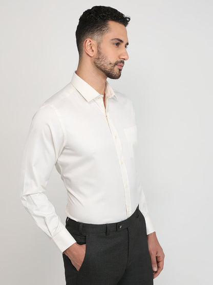 Park Avenue Men Brown Structure Regular Fit Cotton Blend Formal Shirt