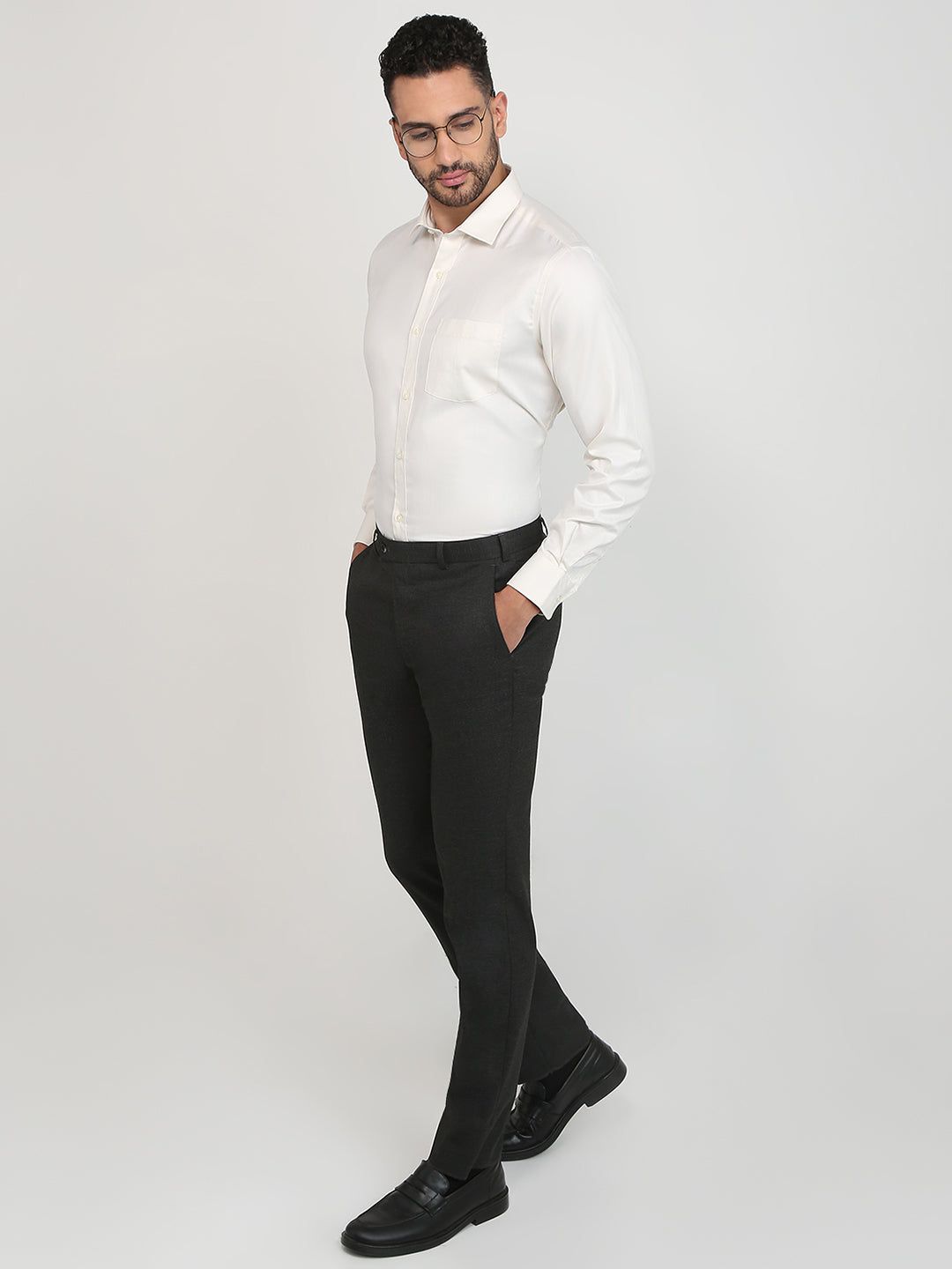 Park Avenue Men Brown Structure Regular Fit Cotton Blend Formal Shirt