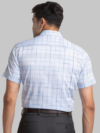 Park Avenue Blue Checks Regular Fit Cotton Formal Shirt