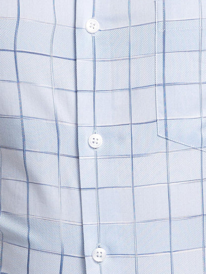 Park Avenue Blue Checks Regular Fit Cotton Formal Shirt